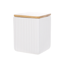 Банка керамічна з бамбуковою кришкою Scandi White 10*13 см, 900 мл