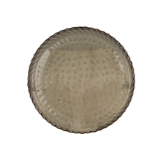 Блюдо скляне Bauble D26.5*1.7 см, колір — димчасто-сірий із золотим обідком
