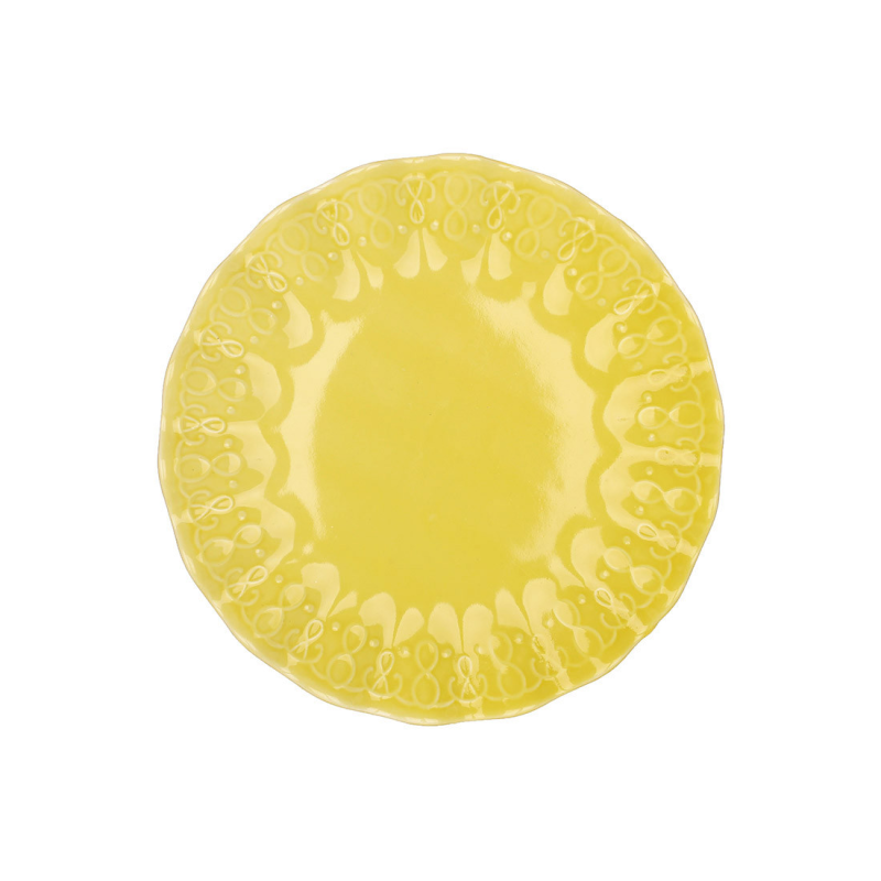Тарілка порцелянова Хвиля D26*3 см, колір — жовтий Тарілка порцелянова Хвиля D26*3 см, колір — жовтий