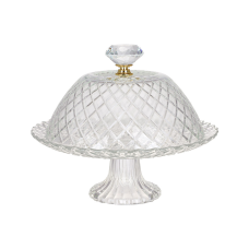 Тортівниця скляна з ковпаком Diamond, D24*20см