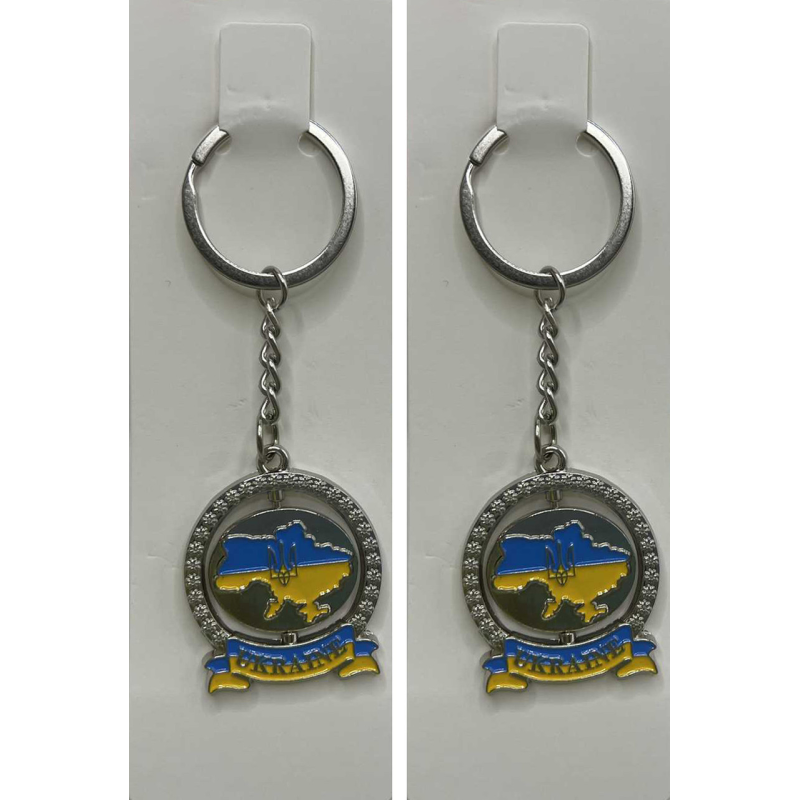 Брелок (12 шт.) металевий “Україна-карта“