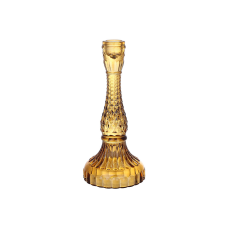 Підсвічник скляний Crystal (для тонкої свічки), D11*22см, колір — бурштиново-коричневий