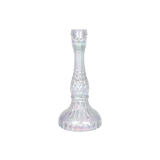 Підсвічник скляний прозорий Crystal (для тонкої свічки), D11*22см, колір — перламутр