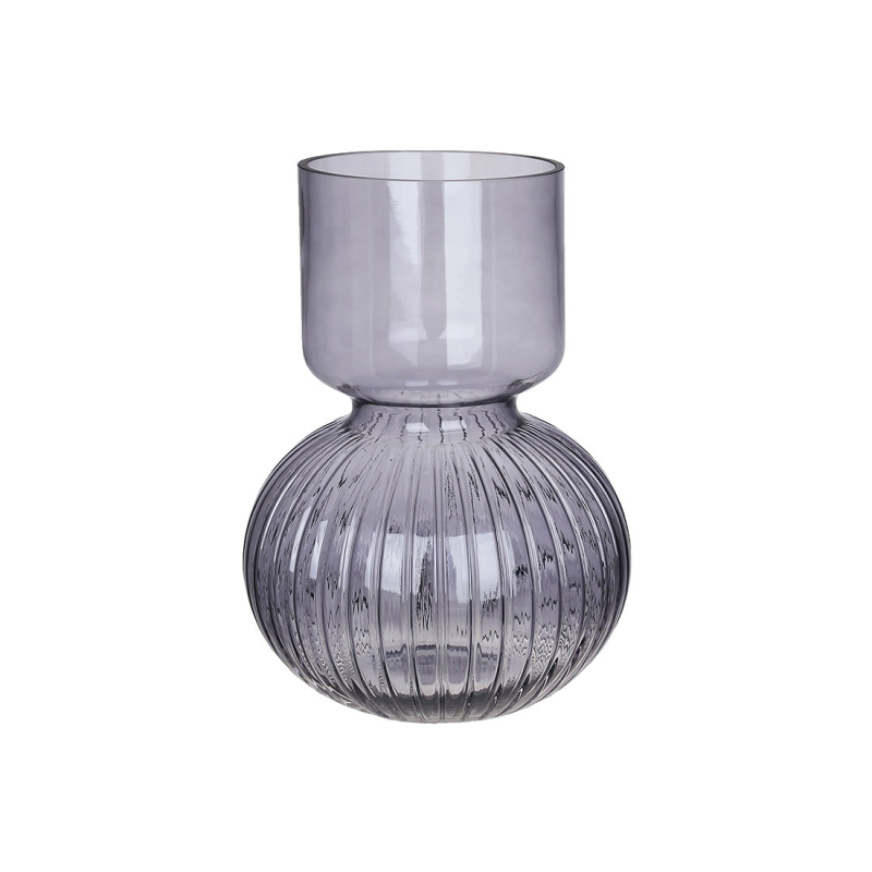 Ваза скляна Bottle grey D15*25см, колір - сіро-синій