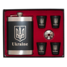 Набір з флягою Україна: фляга 265 мл, 4 стопки, лійка