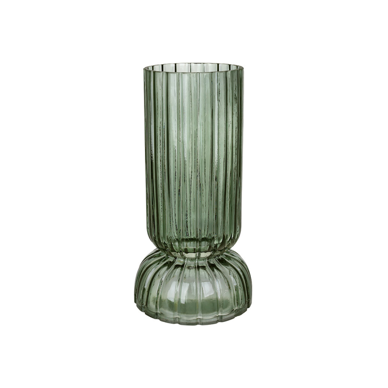 Скляна ваза Amelie 10*12*25см, колір - зелений Скляна ваза Amelie 10*12*25см, колір - зелений
