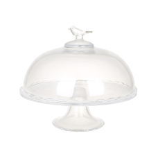 Тортівниця скляна на ніжці з кришкою D29*25 см Bird