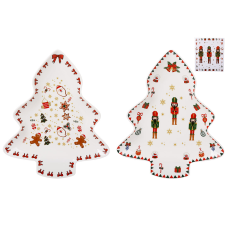 Блюдо порцелянове у формі ялинки 29*24*2.5см Christmas, 2 дизайну