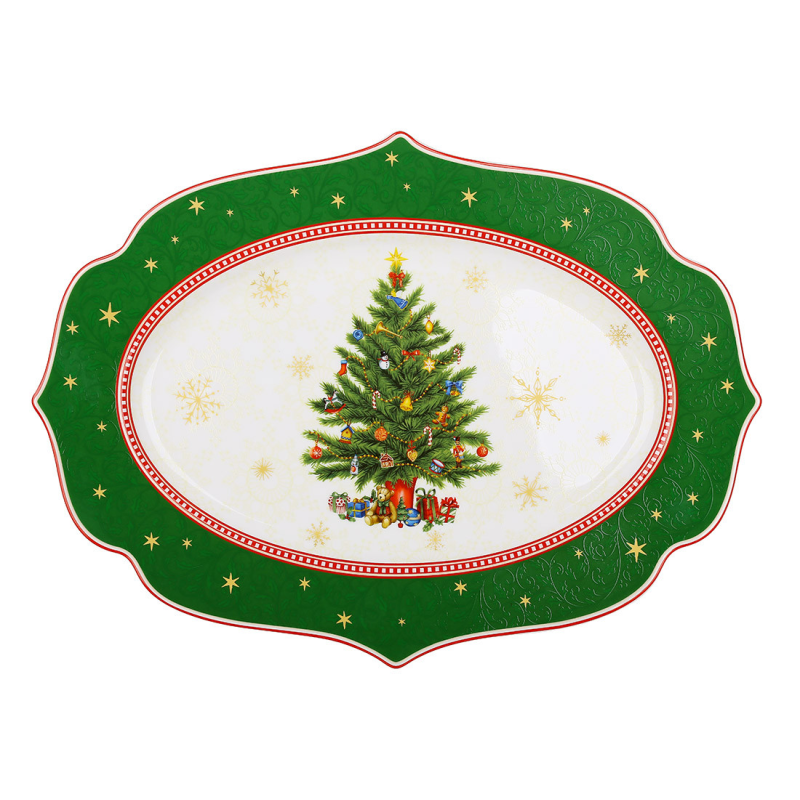 Тарілка сервірувальна порцелянова 35*25*2.5см Christmas Story