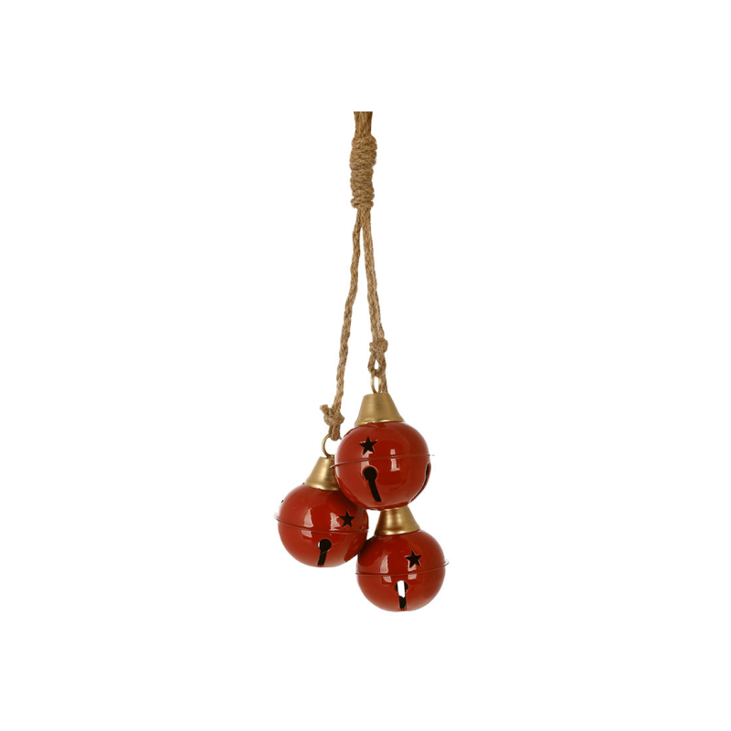 Металеві кулі ( D7.5*10см ) на підвісі Christmas bells 47см, колір - червоний Металеві кулі ( D7.5*10см ) на підвісі Christmas bells 47см, колір - червоний