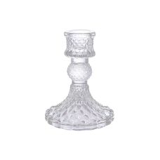 Свічник (12шт) скляний прозорий Crystal (для тонкої свічки), D9.5*10см