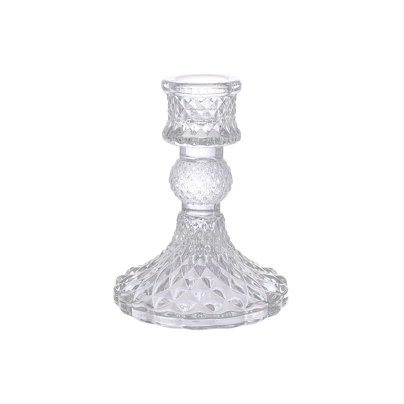 Свічник (12шт) скляний прозорий Crystal (для тонкої свічки), D9.5*10см Свічник (12шт) скляний прозорий Crystal (для тонкої свічки), D9.5*10см
