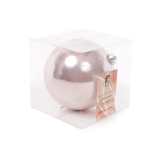 Ялинкова куля 15 см, колір — рожевий перламутр