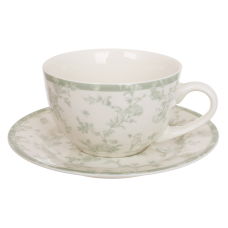 Чашка c блюдцем (6шт) порцелянові 250мл Floral Green