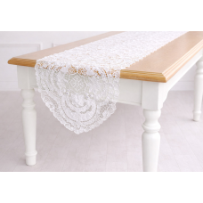 Ранер мереживний 40*120см Heritage Lace, колір - молочний білий