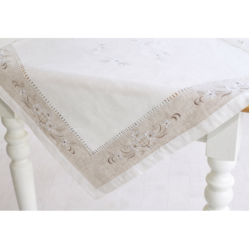 Скатертина лляна з вишивкою 90*90см Linen Harmony Скатертина лляна з вишивкою 90*90см Linen Harmony