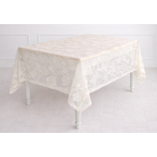 Скатертина з мереживною окантовкою Floral Veil 150*220см, колір - айворі