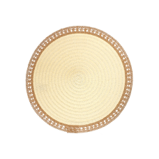 Набір (12 шт.) серветка сервірувальна (плейсмат) D38см Boho Lace, колір - натуральний беж