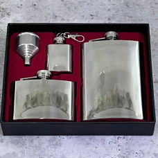 Подарунковий набір фляг GT (9 oz + 3 oz) з лійкою та брелоком у коробці