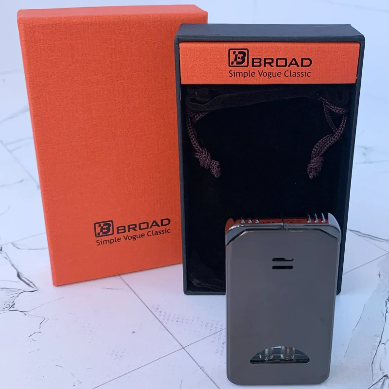 Газова запальничка BROAD Lighter з подвійним полум’ям, Black