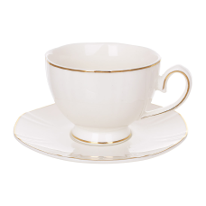 Кавовий порцеляновий набір Silk White, 6 чашок 100 мл, 6 блюдець