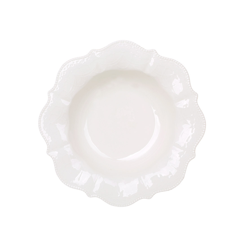 Тарілка (2 шт) порцелянова супова D22.7*5см, колекція Fleur Blanche
