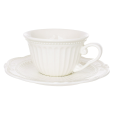 Набір порцеляновий чашка з блюдцем 220мл, колекція Elegance White