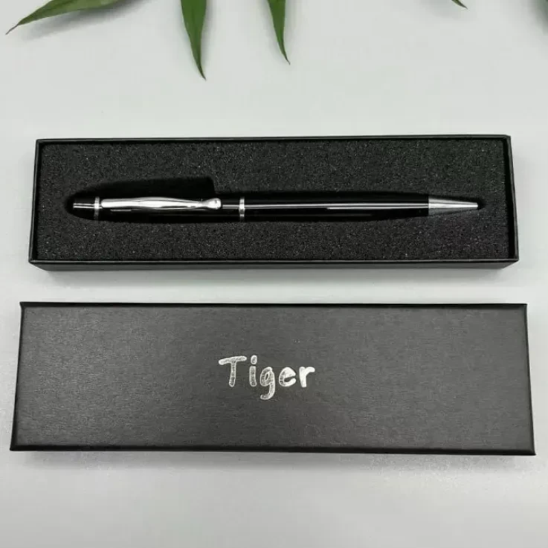 Подарункова ручка Tiger у футлярі (чорно-срібляста)