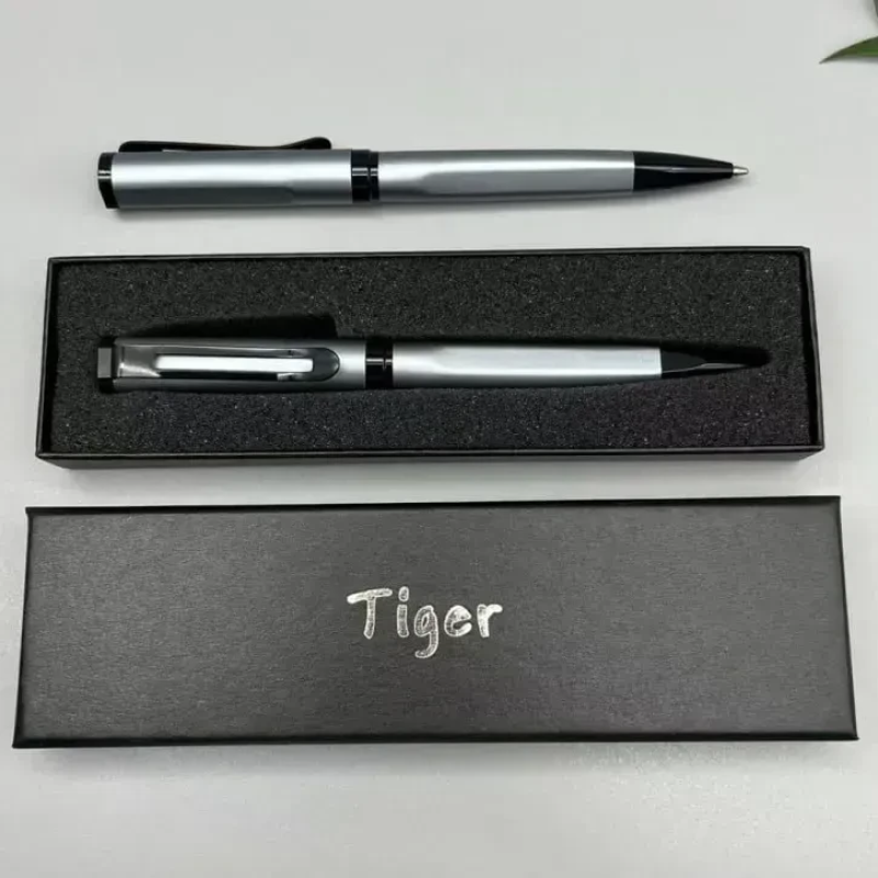 Подарункова ручка Tiger у футлярі (сріблясто-чорна)