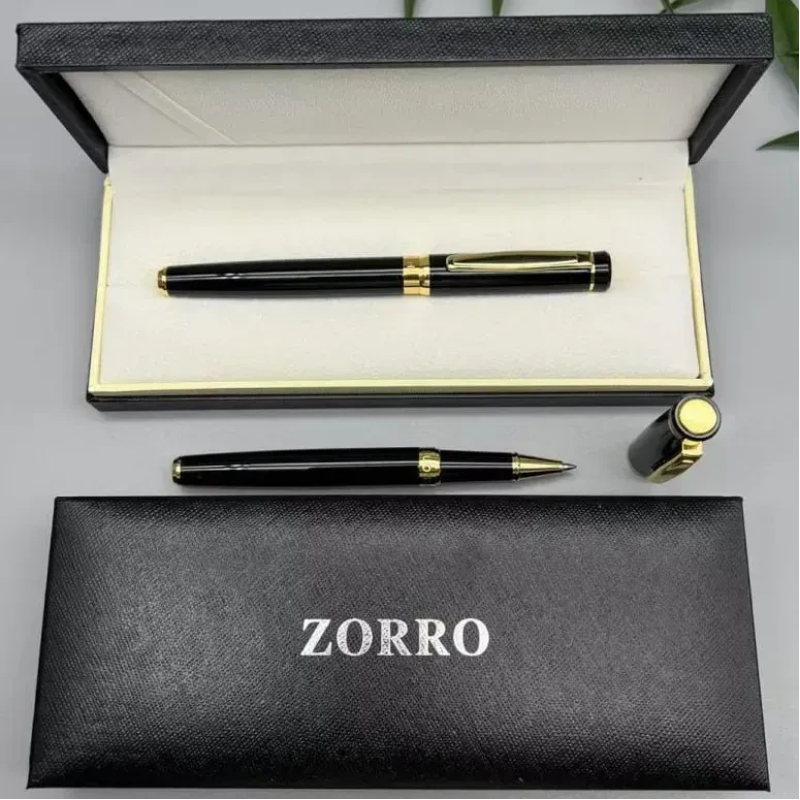 Ручка ZORRO у подарунковій коробці (чорна із золотистими вставками)