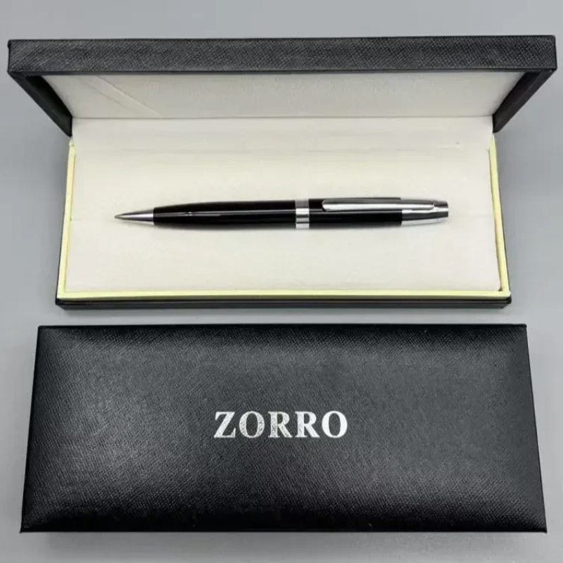 Ручка ZORRO у подарунковій коробці (чорна із сріблястими вставками) Ручка ZORRO у подарунковій коробці (чорна із сріблястими вставками)