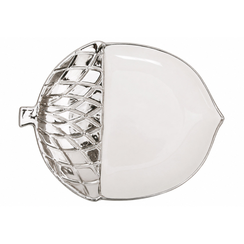 Блюдо (2 шт) порцелянове у формі жолудя 25*20*2.8см Silver Acorn Блюдо (2 шт) порцелянове у формі жолудя 25*20*2.8см Silver Acorn